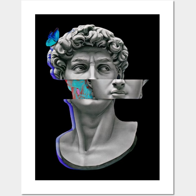 Michelangelo - David Retro Glitch Art Wall Art by Artemis Art House